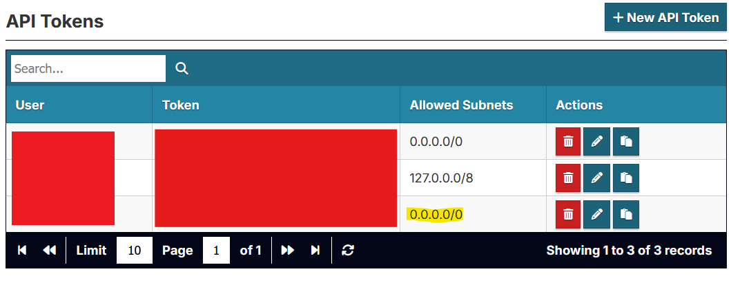 AppCheck API Tokens Page